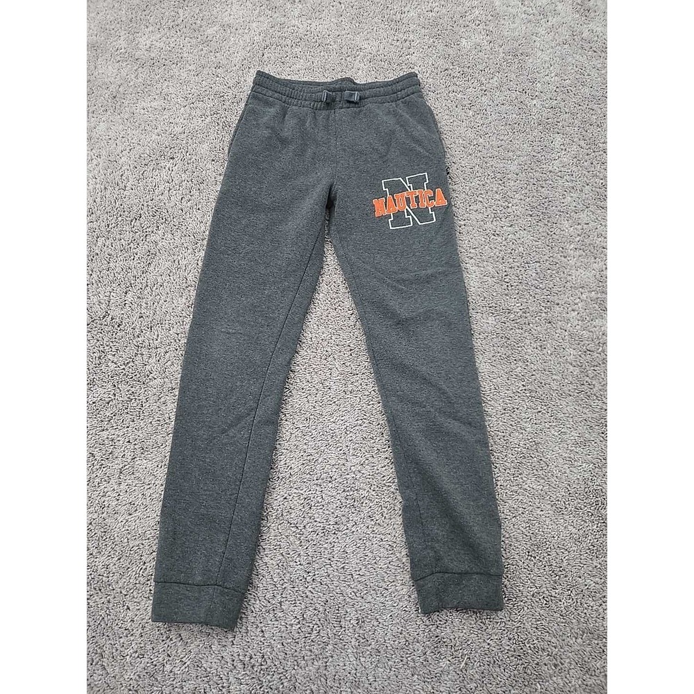 Nautica Sweatpants Youth Boys L 14/16 Heathered Gray Jogger Loungewear Active